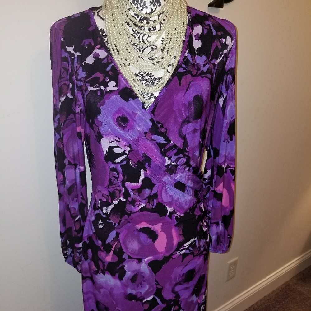 Purple multi color dress